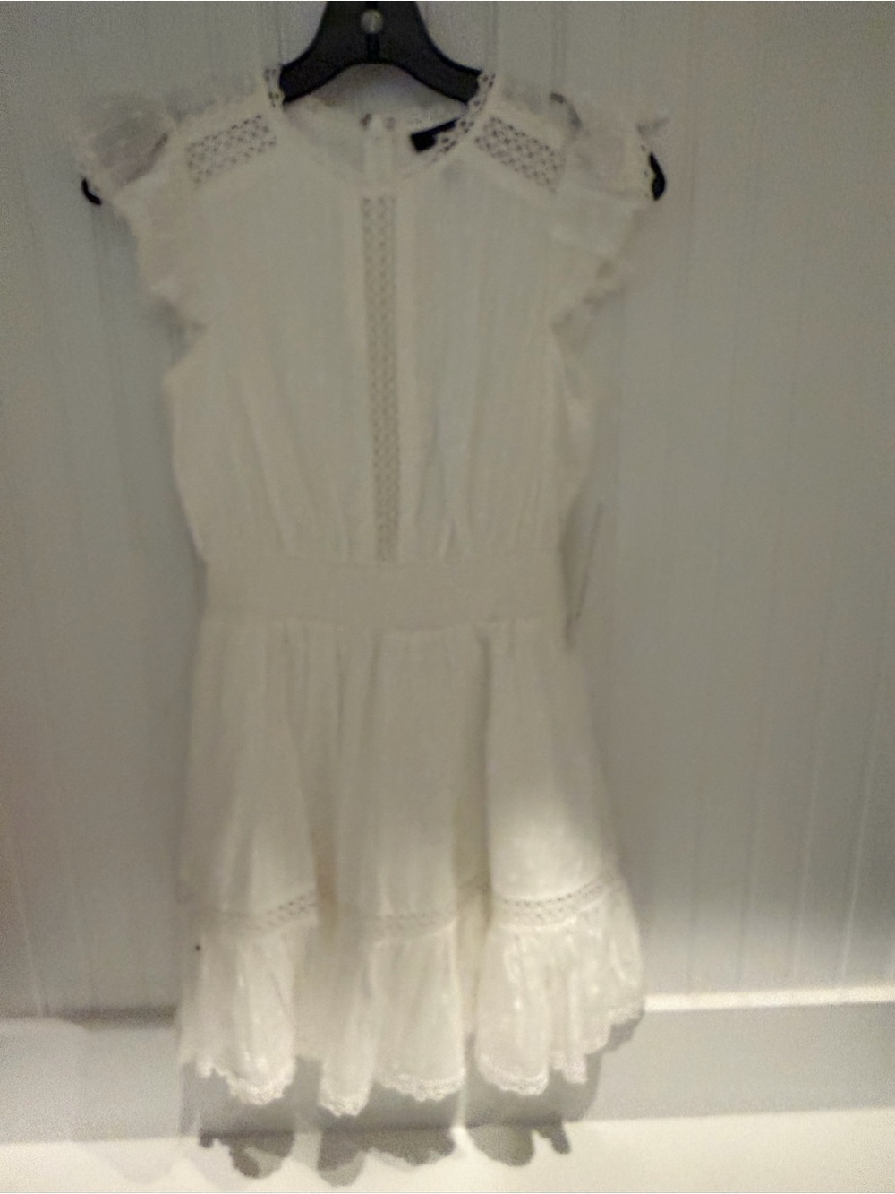 Aqua White Lace Trim Girls' Formal Dress